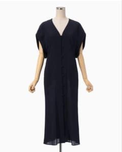 mame　MelangeStripeV-Neck Dress　希少