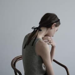 CLANE 　NARROW GROSGRAIN HAIR BAND ブラックのサムネイル
