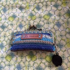ハンドメイド 手編み 印鑑ケース がま口のサムネイル