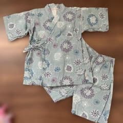 水色 花柄 甚平 120 綿のサムネイル