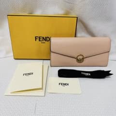 美品 FENDI エフ イズ フェンディ コンチネンタル 長財布 レザー ピンクのサムネイル