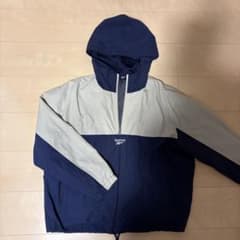 Reebok フード付きウィンドブレーカー ネイビー/グレーのサムネイル