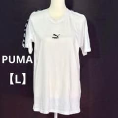 PUMA プーマ ロゴ テープ 半袖 Tシャツトップス ホワイト 白 白T Lのサムネイル