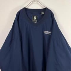 USA古着 gear ナイロンプルオーバー ナイロンジャケット 刺繍 ネイビー