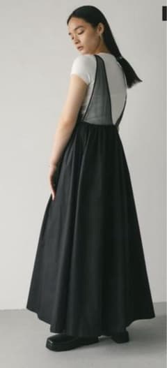 STYLEMIXER バックメッシュジャンパースカート 黒 ワンピースのサムネイル