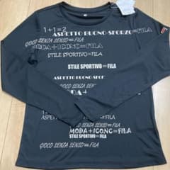 新品　FILA メッセージプリント ロングスリーブ VL2703-08 ブラックのサムネイル