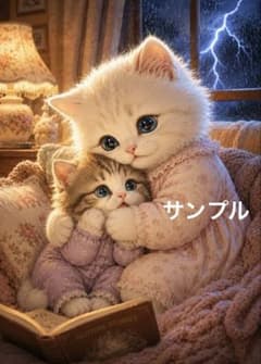 一作限り】雷の夜に寄り添う親子猫 L756 - メルカリ