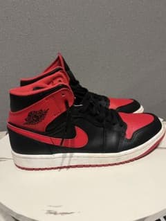 Nike Air Jordan 1 Mid Bred Toeハイカット 赤黒のサムネイル