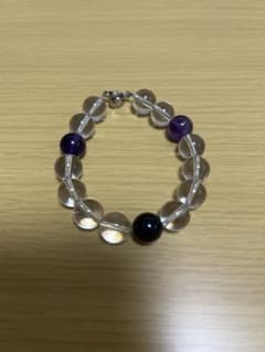 出品9月末まで★ 値下げ★天然石 アメジスト 水晶 ブレスレットのサムネイル