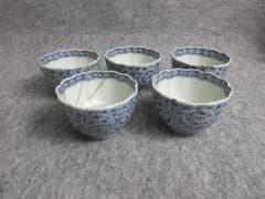 古伊万里染付みじん唐草蕎麦猪口湯呑みレトロ3客セット| Buyee日本