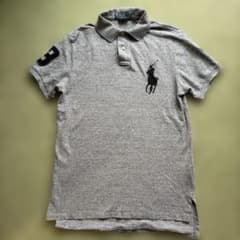 POLO RALPH LAUREN ビッグポニー 刺繍ロゴ ポロシャツ グレー - メルカリ