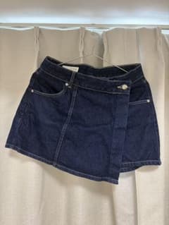 ZARA デニム ミニスカート ラップ風 ネイビーのサムネイル