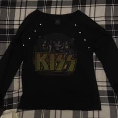 KISS グラフィック ブラック長袖トップスのサムネイル