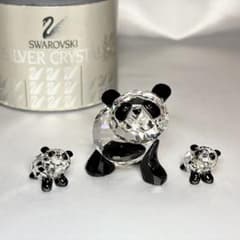 SWAROVSKI スワロフスキー パンダ親子 3点セット 箱付 フィギュリン