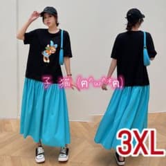 LDW230030新品 夏 半袖 大きいサイズ レディース ワンピース2XLのサムネイル