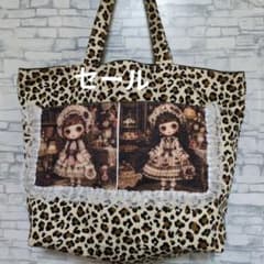 大きめエコトートバックパネル女の子両面ハンドメイド - メルカリ