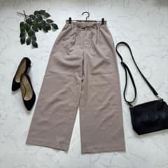 7322✾Simplicity✾Wide Pants/Beige/High Waist/Stretch