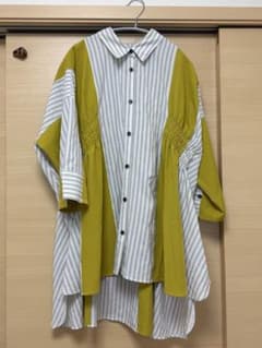 OSMOSIS 配色ストライプ シャーリング ロングシャツ FREEのサムネイル