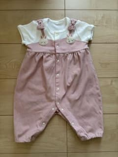うさぎモチーフ ロンパース 60-70cm ピンクのサムネイル