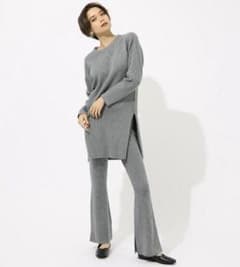 AZUL by moussy リブニットフレアパンツのサムネイル