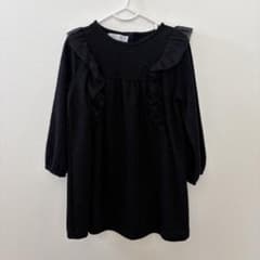 ZARA ガールズ フリルワンピース ブラック 110cmのサムネイル