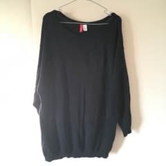 H&M 薄手 ニット ブラックのサムネイル