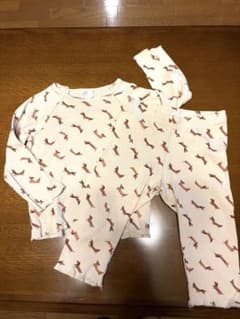 H&M ベビー パジャマ 上下セット ダックスフンド柄 74cmのサムネイル