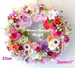 Thumbnail of フラワーリース♡エレガントな気持ちになるリース♡造花♡玄関リース♡母の日♡玄関飾