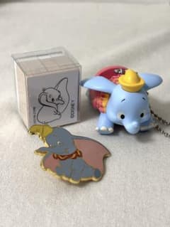 【ディズニー ⭐︎ ダンボ 】ピンバッジ キーホルダー　スタンプ 3点セット