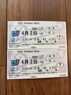中日ドラゴンズ 2026年4月2日試合チケット 2枚セット - メルカリ