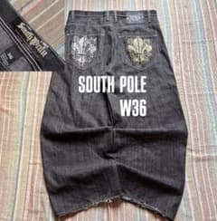 SOUTH POLE 黒 デニム 赤タブ 極太 jnco sk8 archive - メルカリ