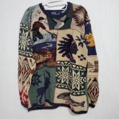 希少 90年代Polo by Ralph Lauren パッチワークニット - メルカリ