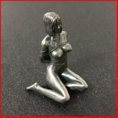 Brass Bronze Statue of a Beautiful Woman, Bound Nude, Tortoise Shell Bondage Object, Antique Sexy Art Piece