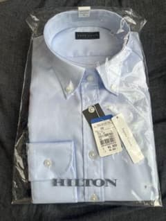 【新品未使用／タグ付き】HILTON スーピマコットン 長袖シャツ ブルー 9のサムネイル