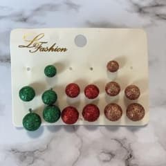 L Fashion ラメボールピアス クリスマスのサムネイル