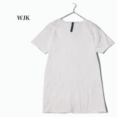 WJK Short-Sleeve T-Shirt, 100% Cotton, Simple, Plain, Raw Hem, White, Size L