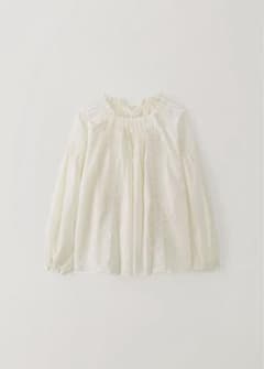 美品】OHOTORO Pintuck Lace Blouse beige - メルカリ