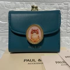 Brand new Paul & Joe Accessoires trifold wallet with coin purse and cat brooch.