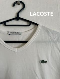 LACOSTE ホワイト Vネック Tシャツのサムネイル