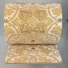 【本色屋着物】西陣织逸品 輪奈織 落印 金朦縷 金糸 全通柄袋帯 PM79
