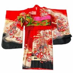 七五三 着物 帯 セット 赤 鞠 牡丹 桜 7歳用 難あり - メルカリ
