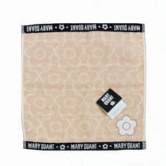 〖MARY QUANT〗 タオルハンカチ ベージュ デイジー柄 新品未使用のサムネイル