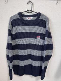 BEN DAVIS ネイビー グレー ストライプ セーター Mのサムネイル