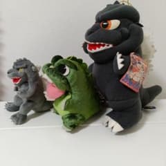 【当時物】古いゴジラのぬいぐるみ　三体セット