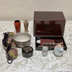 【茶道具】春慶塗利休茶箱　野点箱　お道具11点揃のサムネイル