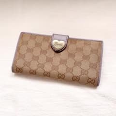 GUCCI グッチ ラブリーハート GGキャンバス 長財布　1121-② GUCCI グッチ ラブリーハート GGキャンバス 長財布 1206-② - メルカリ
