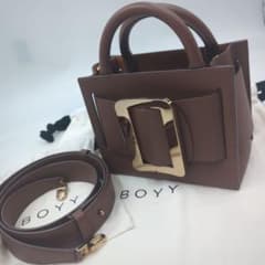 極美品 BOYY BOBBY 18 ハンドバッグ ショルダー トート ブラウン 