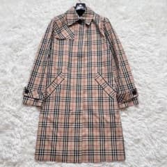 【美品・XL】バーバリー ステンカラーコート ロング ノバチェック 美品 バーバリー ステンカラーコート ベージュ ノバチェック ロング