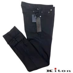 19万 Kiton 手縫い 定番 ブラック 5ポケ パンツ 32 - メルカリ