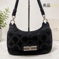 極美品 COACH シグネチャー ワンショルダーバッグ 16930 ブラック 
